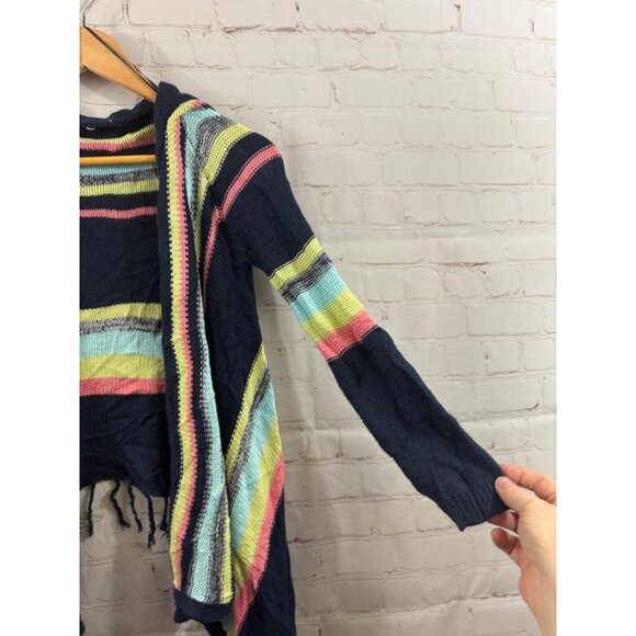 Pink Republic Asymmetrical Open Front Cardigan Juniors Size Large (14) Blue - Picture 3 of 4